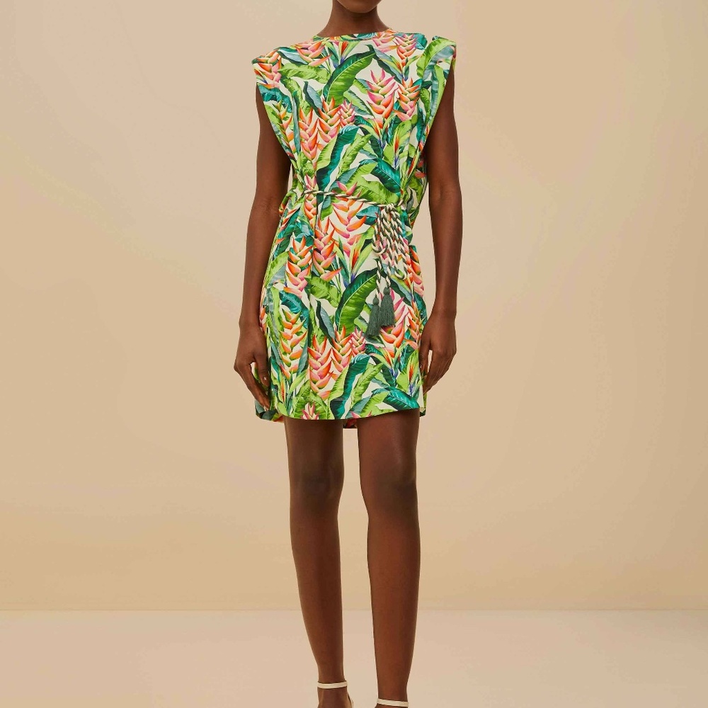 NWT- Off-White Heli Leaves Organic Cotton T-Shirt Mini Dress. Size XS.